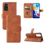 For Xiaomi Redmi Note 11 / Note 11S Global Skin Feel Magnetic Buckle Leather Phone Case(Brown)