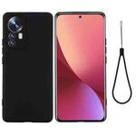 For Xiaomi 12 Pro Pure Color Liquid Silicone Phone Case(Black)