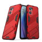 For OPPO Reno7 5G Global / Find X5 Lite Punk Armor 2 in 1 PC + TPU Shockproof Phone Case with Invisible Holder(Red)