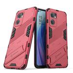 For OPPO Reno7 5G Global / Find X5 Lite Punk Armor 2 in 1 PC + TPU Shockproof Phone Case with Invisible Holder(Light Red)