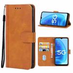 Leather Phone Case For OPPO A55 5G(Brown)