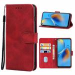 Leather Phone Case For OPPO F19(Red)