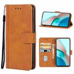 Leather Phone Case For Xiaomi Redmi Note 9 5G CN Version / Note 9T(Brown)