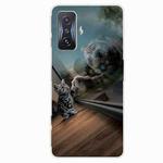 For Xiaomi Redmi K50 Gaming Painted Transparent Shockproof TPU Phone Case(Glass Tiger)