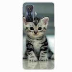 For Xiaomi Redmi K50 Gaming Painted Transparent Shockproof TPU Phone Case(Sitting Cat)