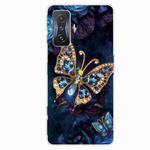 For Xiaomi Redmi K50 Gaming Painted Transparent Shockproof TPU Phone Case(Jewel Butterfly)