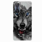 For Xiaomi Redmi K50 Gaming Painted Transparent Shockproof TPU Phone Case(Mountain Wolf)