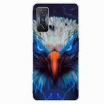 For Xiaomi Redmi K50 Gaming Painted Transparent Shockproof TPU Phone Case(Blue-ray Eagle)