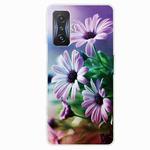 For Xiaomi Redmi K50 Gaming Tempered Glass + TPU Border Phone Case(Flowers)