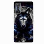 For Xiaomi Redmi K50 Gaming Shockproof Painted Transparent TPU Phone Case(Magic Wolf)