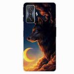 For Xiaomi Redmi K50 Gaming Shockproof Painted Transparent TPU Phone Case(Sky Wolf)