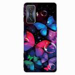 For Xiaomi Redmi K50 Gaming Shockproof Painted Transparent TPU Phone Case(Bubble Butterflies)