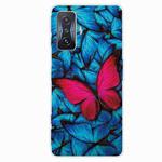 For Xiaomi Redmi K50 Gaming Shockproof Painted Transparent TPU Phone Case(Big Red Butterfly)
