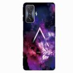For Xiaomi Redmi K50 Gaming Shockproof Painted Transparent TPU Phone Case(Triangle Starry Sky)