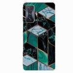 For Xiaomi Redmi K50 Gaming Abstract Marble Pattern TPU Phone Case(Rhombus Dark Green)