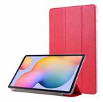 For Samsung Galaxy Tab S8 / Tab S7 Silk Texture Flip Leather Tablet Case(Red)