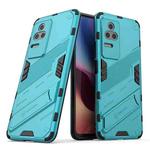 For Xiaomi Redmi K50 Pro Punk Armor 2 in 1 PC + TPU Shockproof Phone Case with Holder(Blue)