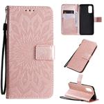 For Galaxy S20 Sun Print Horizontal Flip Protective Case with Holder & Card Slots & Wallet(Rose Gold)