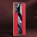 For OPPO Reno6 Pro Racing Car Design Leather Electroplating Process Anti-fingerprint Protective Phone Case(Red)