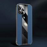 Racing Car Design Leather Electroplating Process Anti-fingerprint Protective Phone Case For iPhone 11 Pro Max(Blue)