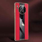 For Huawei Mate 30 Racing Car Design Leather Electroplating Process Anti-fingerprint Protective Phone Case(Red)