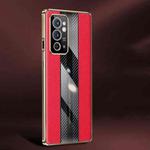 For OnePlus 9RT 5G Racing Car Design Leather Electroplating Process Anti-fingerprint Protective Phone Case(Red)