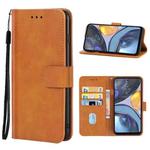 For Motorola Moto E32s Leather Phone Case(Brown)