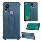 For Infinix Hot 11S Dream Holder Card Bag Shockproof Phone Case(Blue)