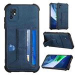 For Infinix Note 10 Dream Holder Card Bag Shockproof Phone Case(Blue)