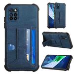 For Infinix Note 10 Pro Dream Holder Card Bag Shockproof Phone Case(Blue)