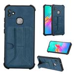 For Infinix Smart HD 2021 X612 Dream Holder Card Bag Shockproof Phone Case(Blue)