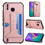 For Infinix Smart X653 Dream Holder Card Bag Shockproof Phone Case(Rose Gold)