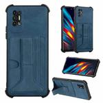 For Tecno Pova 2 Dream Holder Card Bag Shockproof Phone Case(Blue)