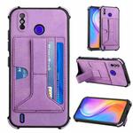For Tecno Spark Go 2020 / Spark 6 Go Dream Holder Card Bag Shockproof Phone Case(Purple)