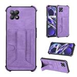 For OPPO Realme 8i Dream Holder Card Bag Shockproof Phone Case(Purple)