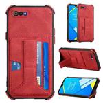 For OPPO Realme C2 Dream Holder Card Bag Shockproof Phone Case(Red)