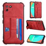 For OPPO Realme C11 Dream Holder Card Bag Shockproof Phone Case(Red)