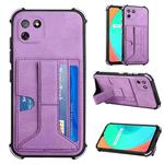 For OPPO Realme C11 Dream Holder Card Bag Shockproof Phone Case(Purple)