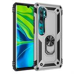 For Xiaomi Mi CC9 Pro Armor Shockproof TPU + PC Protective Case with 360 Degree Rotation Holder(Silver)