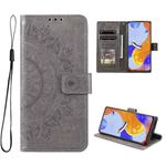 For Xiaomi Redmi Note 11 Pro 4G Global Totem Flower Embossed Leather Phone Case(Grey)