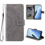 For OPPO Reno7 5G International Version / Find X5 Lite Totem Flower Embossed Leather Phone Case(Grey)