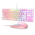 ONIKUMA G26+CW916 RGB Lighting Wired Keyboard Mouse Set(Pink White)