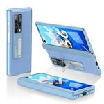 For Huawei Mate X2 GKK Magnetic PC + Leather Phone Flip Case with Holder(Blue)