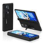 For Huawei Mate X2 GKK Magnetic PC + Leather Phone Flip Case with Holder(Black)