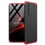 For vivo V23 5G GKK Three Stage Splicing PC Phone Case(Black Red)
