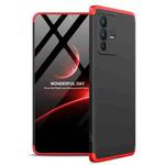 For vivo V23 Pro GKK Three Stage Splicing PC Phone Case(Black Red)