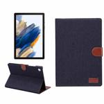 For Samsung Galaxy Tab A8 10.5 2021 X200 / X205 Denim Cloth Leather Smart Tablet Case(Black)