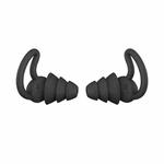 iMeBoBo A1 Shark Fin Version Nano Silicone Sleeping Noise Reduction Earplugs, Style:Three Layer(Black)