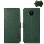 For Nokia C20 Plus KHAZNEH Side-Magnetic Litchi Genuine Leather RFID Phone Case(Green)