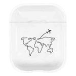 For AirPods 1 / 2 Stick Figure Mapping Transparent Earphone Protective Case(Map)